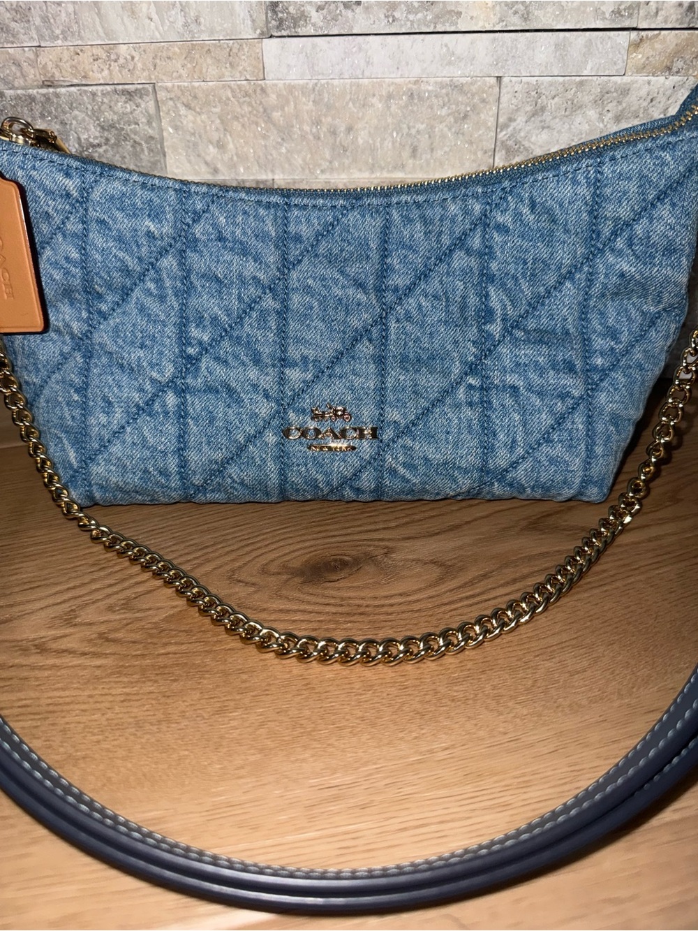 Coach Denim Caitlin Quilted Shoulder Bag - Picture 11 of 11